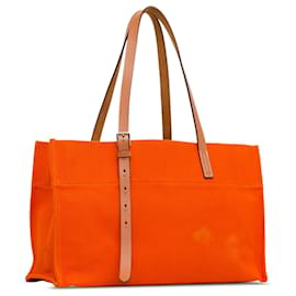 Hermès-Hermès Orange Toile Etriviere Elan Tote-Orange