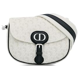 Dior-Dior White Medium Perforated Calfskin Oblique Bobby Flap-White