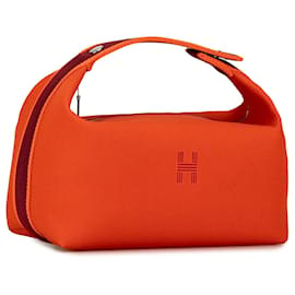 Hermès-Hermès Orange Small Toile Bride A Brac-Orange
