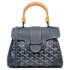 Goyard-Goyard Blue Mini Goyardine Saigon Souple-Blue,Dark blue