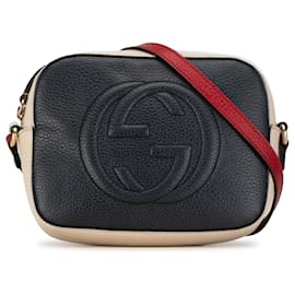 Gucci-Gucci Black Tricolor Leather Soho Disco Crossbody-Black