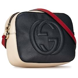 Gucci-Gucci Black Tricolor Leather Soho Disco Crossbody-Black