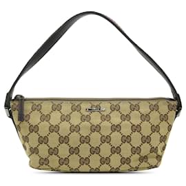 Gucci-Gucci Barca Web In Tela GG Marrone-Marrone,Altro,Marrone scuro