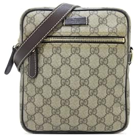 Gucci-Bolsa transversal Gucci Brown GG Supreme-Marrom,Outro,Castanho escuro