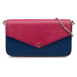 Louis Vuitton-Louis Vuitton Pink Epi Tricolor Pochette Felicie-Pink,Blue