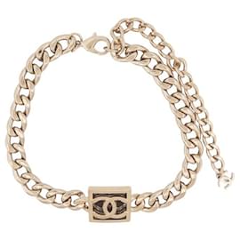 Chanel-NUOVA COLLANA CHANEL 2023 ABITO CC PIASTRA CON LOGO COLLANA A CATENA DORATA-D'oro