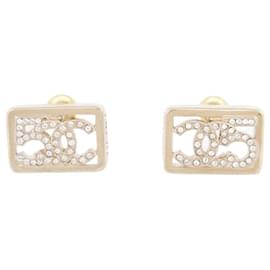 Chanel-NEW CHANEL CC LOGO STRASS AND NUMBER 5 METAL EARRINGS EARRINGS-Golden