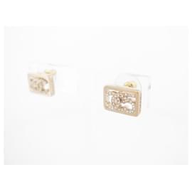 Chanel-NEW CHANEL CC LOGO STRASS AND NUMBER 5 METAL EARRINGS EARRINGS-Golden