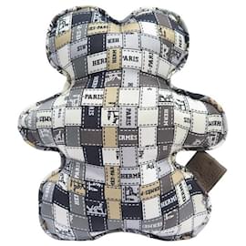 Hermès-NEUF PELUCHE HERMES DOUDOU MOTIF BOLDUC EN SOIE NEW SILK TEDDY-Multicolore