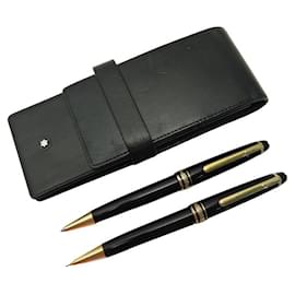 Montblanc-MONTBLANC MEISTERSTUCK KUGEL- UND DRUCKBLEISTIFT-SET KLASSISCHES GOLDSTIFT-SET-Schwarz