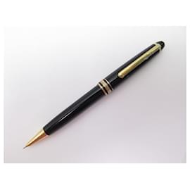 Montblanc-MONTBLANC MEISTERSTUCK BALL & MECHANICAL PENCIL SET CLASSIC GOLD PEN SET-Black