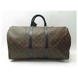 Louis Vuitton-NEUE LOUIS VUITTON KEEPALL 55 BANDOULIERE-TASCHE M56714 MONOGRAMM-REISETASCHE-Braun