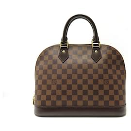 Louis Vuitton-LOUIS VUITTON ALMA PM HANDBAG N53151 DAMIER EBENE CANVAS CROSSBODY BAG-Brown