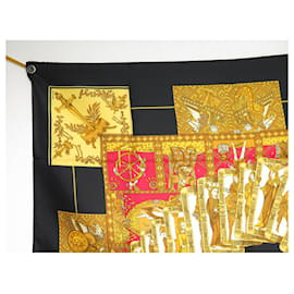 Hermès-NEW VINTAGE HERMES SCARF LE TAROT ANNIE FAIVRE CARRE 90 SILK BOX SCARF-Black