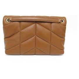 Yves Saint Laurent-NEUE SAINT LAURENT LOULOU PUFFER KLEINE HANDTASCHE 577476 NEUE HANDTASCHE GELDBÖRSE-Kamel