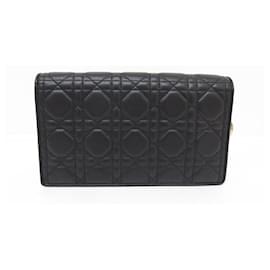 Christian Dior-NEUF SAC A MAIN CHRISTIAN DIOR POCHETTE LADY CUIR CANNAGE BANDOULIERE BAG-Noir