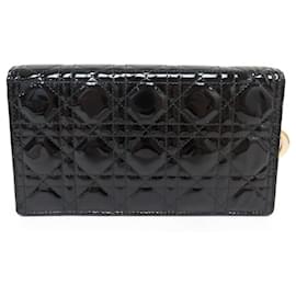 Christian Dior-NUEVO BOLSO DE MANO CHRISTIAN DIOR BOLSO BANDOLERA DE CHAROL PARA SEÑORA-Negro