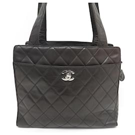 Chanel-VINTAGE CHANEL HANDBAG QUILTED LEATHER CLASP TIMELESS LEATHER HAND BAG PURSE-Brown