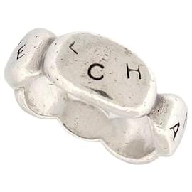 Chanel-ANELLO CHANEL VINTAGE LETTERE T53 IN ARGENTO 925 6.8G ANELLO GAETAN DE PERCIN-Argento