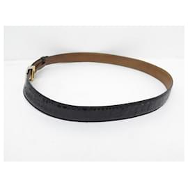 Cartier-CINTO CARTIER SANTOS EM COURO DE CROCODILO MARROM TAMANHO 95 CINTO DE COURO CROCO-Marrom