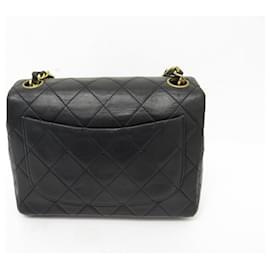 Chanel-VINTAGE CHANEL ZEITLOSE MINI-QUADRATISCHE HANDTASCHE AUS LEDER CROSSBODY-HANDTASCHE-Schwarz