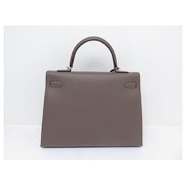 Hermès-NEUE HERMES KELLY II 35 HANDTASCHE SELLIER EPSOM LEDER ETOUPE BANDOULIERE GELDBÖRSE-Taupe