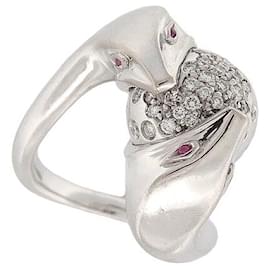 Boucheron-BOUCHERON TROUBLE SERPENT RING 261346 53 18K WEISSGOLD 15,8GR GOLDRING-Silber