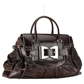 Gucci-Gucci Dialux Queen Tote Leather Handbag 189881 in Good condition-Other