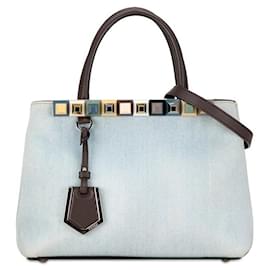 Fendi-Fendi Denim 2Jours Tote Denim Shoulder Bag 8BH253 in Good condition-Other