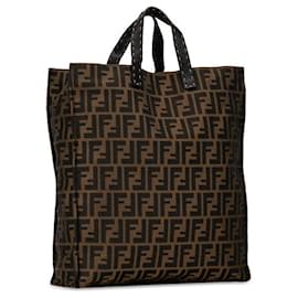 Fendi-Fendi Zucca Canvas Tote Bag Sac à main en toile en bon état-Autre