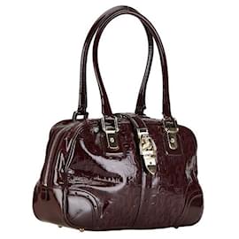 Gucci-Gucci Patent Leather Horsebit Handbag Leather Handbag 145770 in Good condition-Other