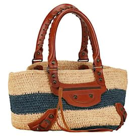 Balenciaga-Balenciaga Raffia Panier Bag Natural Material Handbag 236741 in Good condition-Other