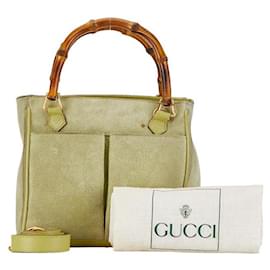 Gucci-Gucci Bamboo Suede Diana Handbag Leather Handbag 1220316 in Fair condition-Other