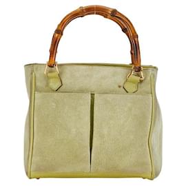 Gucci-Gucci Bamboo Suede Diana Handbag Leather Handbag 1220316 in Fair condition-Other