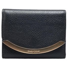 Chloé Carteira de couro bifold See by Chloe preta e dourada em muito bom estado Preto