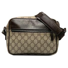 Gucci-Gucci GG Canvas Crossbody Bag Bolsa de ombro de lona 114291 em bom estado-Outro