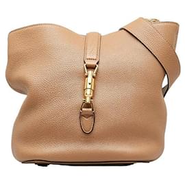 Gucci-Gucci Leather Jackie Bucket Bag Bolsa de ombro de couro 380579 em excelente estado-Outro