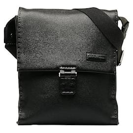 Salvatore Ferragamo-Salvatore Ferragamo Leather Stitch Crossbody Bag Leather Shoulder Bag in Good condition-Other
