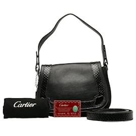 Cartier-Cartier Leather Embossed Handbag  Leather Handbag in Good condition-Other