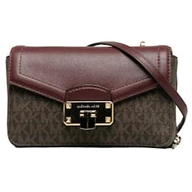 Michael Kors-Bolsa de ombro com corrente com monograma Michael Kors Bolsa de ombro em lona 35H9GYKC6B em bom estado-Outro