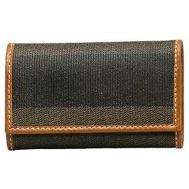 Fendi Pequin PVC Leather Key Case Black