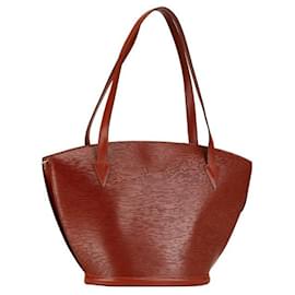 Louis Vuitton-Bolso tote de cuero Epi Saint-Jacques M52263 de Louis Vuitton en muy buen estado-Castaño