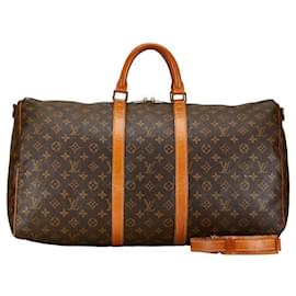 Louis Vuitton-Louis Vuitton Keepall 55 Bolsa de viagem de lona M41424 em bom estado-Outro