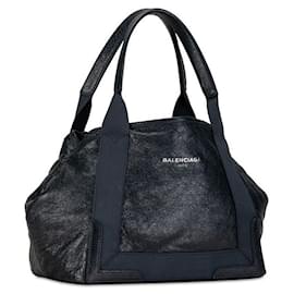 Balenciaga-Balenciaga Navy Cabas S Tote Bag Leather Handbag 339933 in Good condition-Other