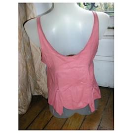 Christian Lacroix-Bustier aus rosa Leder. Größe 38.-Pink