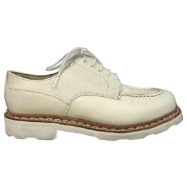 Derby Paraboot X Anne Thomas Chambort Pelle Bianca e Oro Bianco D'oro