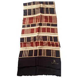 Sciarpa di seta Lanvin marrone beige Marrone Beige Altro