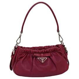 Prada-PRADA Shoulder Bag Leather Pink Auth 74393-Pink