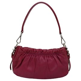 Prada-Bolso De Hombro PRADA Piel Rosa Autenticación 74393-Rosa