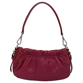 Prada-PRADA Shoulder Bag Leather Pink Auth 74393-Pink